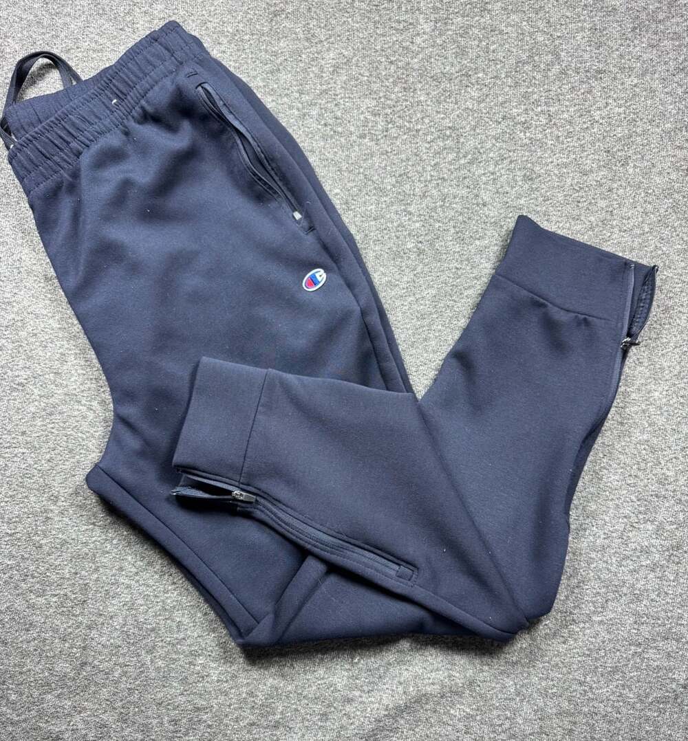 Champion Jogger Sweatpants Navy Blue Zip Pockets